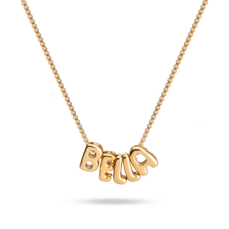 Custom Bubble Name Necklace