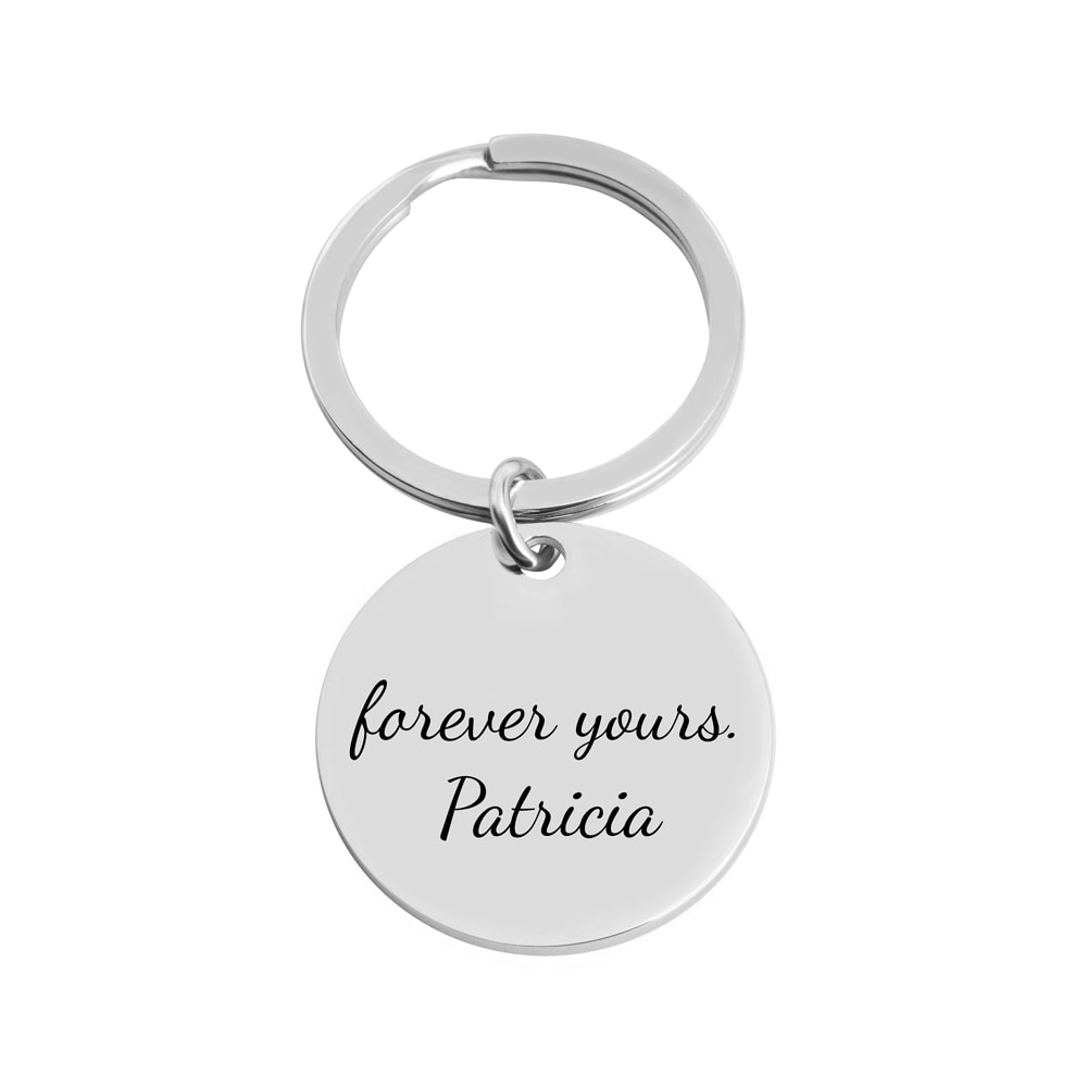 Personalized Engraved Disc Keychain - Silver