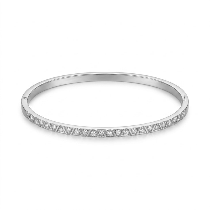 Sparkling Triangle Zircon Bangle Bracelet