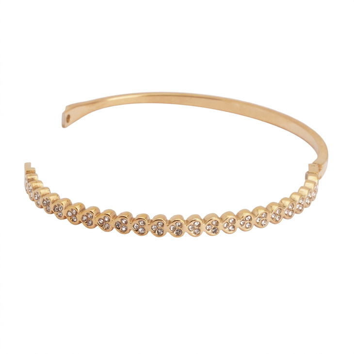 Sparkling Heart Bangle Bracelet