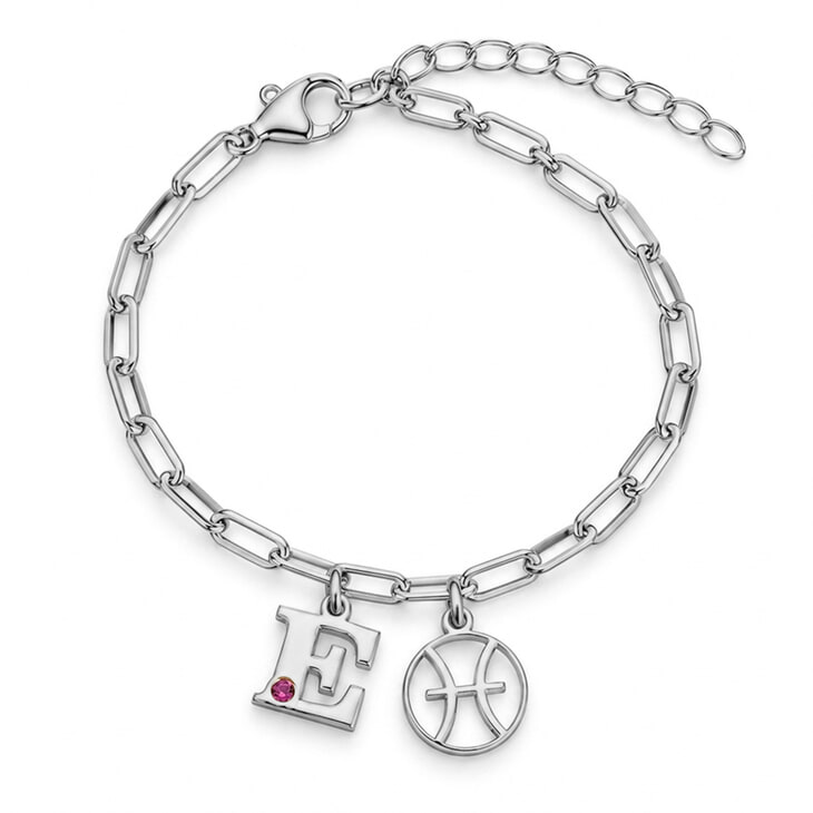 Personalised Zodiac & Initial Paperclip Bracelet