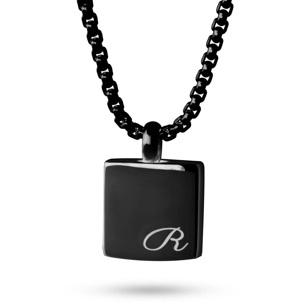 Personalized Black Urn Necklace