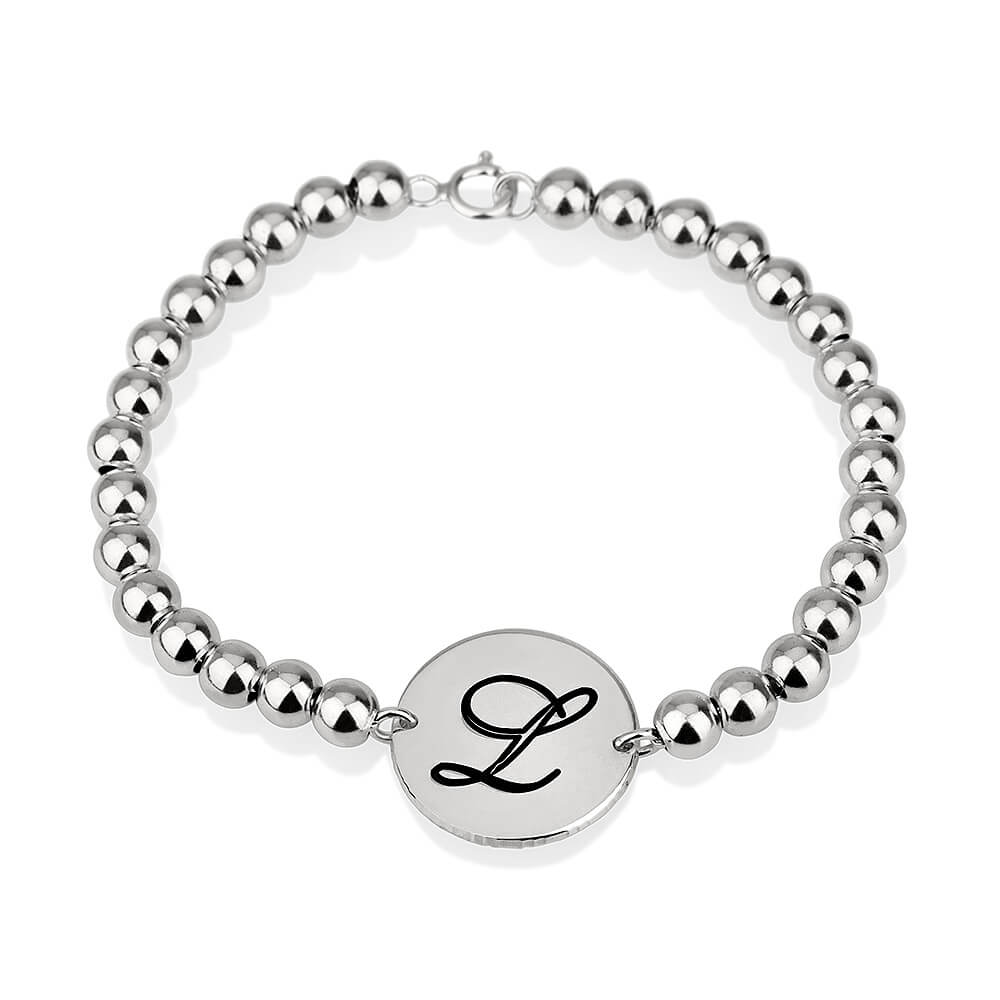 Circle Initial Bead Bracelet